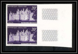 France N°924 Château (castle) Chambord Paire Non Dentelé ** MNH (Imperf) - 1951-1960