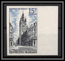 France N°1051 Beffroi De Douai  Non Dentelé ** MNH Imperf Bord De Feuille - 1951-1960