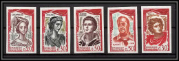 France N°1301/1305 Comédiens Français Cote Maury 125 Euros Non Dentelé ** MNH (Imperf) - 1961-1970