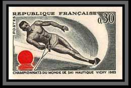 France N°1395 Championnats Du Monde Waterski Ski Nautique Vichy Non Dentelé ** MNH (Imperf) Cote Maury 75 Euros - 1961-1970