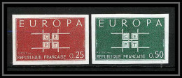 France N°1396 / 1397 Europa 1963 Cote 130 Non Dentelé ** MNH (Imperf) Discount - 1961-1970