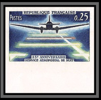 France N°1418 Pa Airmail Aéropostale Avion Douglas Dc-3 Non Dentelé ** MNH Imperf Cote Maury 60 Bord De Feuille - 1961-1970