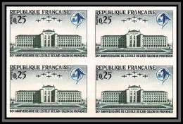 France N°1463 Ecole De L'Air Salon De Provence Aviation Militaire Non Dentelé ** MNH Imperf Cote Maury 300 Euros Bloc 4 - 1961-1970