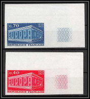 France N°1598/1599 Europa 1969 Non Dentelé ** MNH Imperf Coin De Feuille - 1961-1970