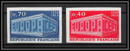 France N°1598/1599 Europa 1969 Non Dentelé ** MNH Imperf Cote 125 Euros - 1969
