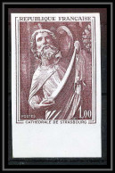 France N°1654 Tableau Sculpture Sculptor Cathédrale Strasbourg Church Cote 77 Non Dentelé ** MNH (Imperf) - 1961-1970