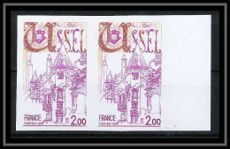 France N°1872 Ussel Hotel Ventadour Corrèze Paire Non Dentelé ** MNH (Imperf) - 1971-1980