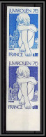 France N°1876 Jeunesse JUVAROUEN 1976 Enfant Youth Paire Essai (trial Color Proof) Non Dentelé Imperf ** MNH - Color Proofs 1945-…