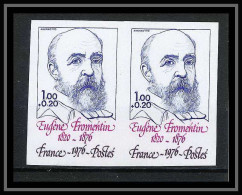 France N°1897 Fromentin Peintre écrivain Tableau (tableaux Painting) Paire Non Dentelé ** MNH (Imperf) - 1971-1980