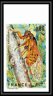 France N°1946 La Cigale Rouge Insectes (insects) Cicada Non Dentelé ** MNH (Imperf) Cote 45 Euros - 1971-1980