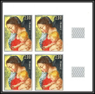 France N°1958 Rubens La Vierge à L'Enfant BLOC 4 Coin De Feuille Tableau Painting Cote 320 Eu Non Dentelé ** MNH Imperf - 1971-1980