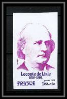 France N°1988 Leconte De Lisle Poéte (poet) Ecrivain Writer Non Dentelé ** MNH (Imperf) - 1971-1980