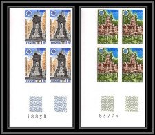 France N°2008/2009 Europa 1979 Fontaines Fountain Non Dentelé ** MNH (Imperf) Bloc De 4 Cote 380 - 1971-1980