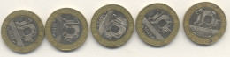 10 FRANCS GENIE 1988 + 1989 +1990 + 1991 +1992 - 10 Francs