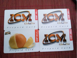 4 Prepaidcards Zwitserland  ICM Used Rare ! - Suisse