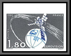 France N°2073 Eurovision Espace (space) Satellite Probe Non Dentelé ** MNH (Imperf) Cote Maury 50 Euros Bord De Feuille - 1971-1980