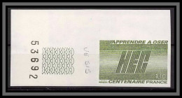 France N°2145 HEC (haute Ecole De Commerce School) Trial Color Proof Non Dentelé Imperf ** MNH Coin De Feuille - Prove Di Colore 1945-…