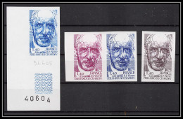 France N°2152 Révérend-Père Teilhard De Chardin Lot De 4 Couleurs Trial Proof Non Dentelé Imperf ** MNH Coin De Feuille - Essais De Couleur 1945-…