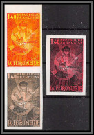 France N°2206 Métiers D'Art. La Ferronnerie Essai (trial Color Proof) Non Dentelé ** MNH (Imperf) Lot De 3 Multicolore - Farbtests 1945-…