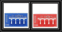 France N°2309/2310 Europa 1984 Bord De Feuille Non Dentelé Imperf ** MNH  - 1981-1990