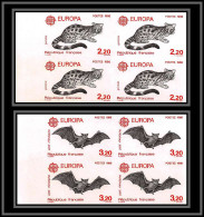 France N°2416/2417 Europe 1986 Genette Bat Chauve Souris Bloc De 4 Non Dentelé ** MNH (Imperf) Cote 360 ++ - 1981-1990