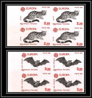 France N°2416/2417 Europe 1986 Genette Bat Chauve Souris Bloc De 4 Non Dentelé ** MNH (Imperf) Cote 360 ++ - 1986