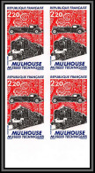 France N°2450 Musées Techniques De Mulhouse Train Voiture Cars Non Dentelé ** MNH Imperf Bloc 4 Bord De Feuille 1986  - 1981-1990