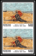 France N°2474 Femme à L'ombrelle D'Eugène Boudin Tableau (Painting) Non Dentelé ** MNH (Imperf) Cote 140 Paire - 1981-1990