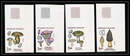 France N°2488/2491 Coin De Feuille Champignons (mushroom Funghi) 1987 Non Dentelé ** MNH (Imperf) Cote Maury 135 Euros - 1981-1990
