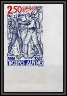 France N°2543 Centenaire Des Troupes Alpines 1988 Militaria Non Dentelé ** MNH (Imperf) Coin De Feuille - 1981-1990