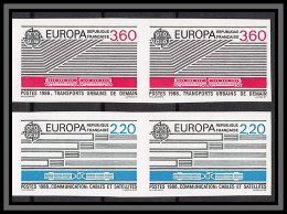France N°2531/2532 Europa 1988 Transport Et Communication Non Dentelé ** MNH (Imperf) Cote 180 Euros Paire - 1981-1990