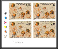 France N°2591 Révolution Serment Du Jeu De Paume David Tableau Painting Non Dentelé ** MNH Imperf Bloc 4 Coin De Feuille - 1981-1990