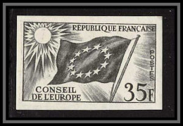 France Service N°20 Conseil De L'europe Europa Drapeau Flag Essai Proof Non Dentelé Imperf ** Mnh - Prove Di Colore 1945-…