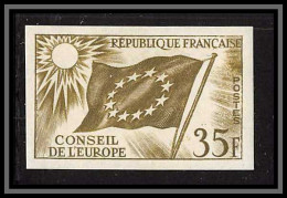 France Service N°20 Conseil De L'europe Europa Drapeau Flag Essai Proof Non Dentelé Imperf ** Mnh - Pruebas De Colores 1945-…