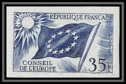 France Service N°20 Conseil De L'europe Europa Drapeau Flag Essai Proof Non Dentelé Imperf ** Mnh - Essais De Couleur 1945-…