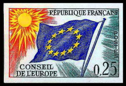 France Service N°29 Conseil De L'europe Europa Drapeau Flag Non Dentelé ** MNH (Imperf) Cote 55 - 1961-1970