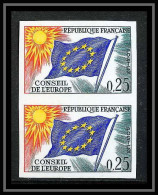 France Service N°29 Conseil De L'europe Europa Drapeau Flag Paire Non Dentelé ** MNH (Imperf) Cote 110 - 1961-1970