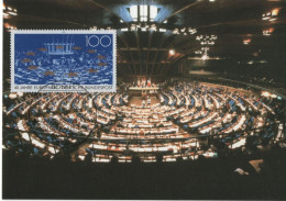 Germany Deutschland 1989 Maximum Card, 40 Jahre Europarat, 40 Years Of The Council Of Europe, Parlament, Bonn - 1981-2000