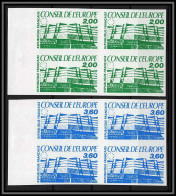 France Service N°96/97 COTE 240 Bloc De 4 Conseil De L'europe Strasbourg Non Dentelé ** MNH (Imperf) - 1981-1990