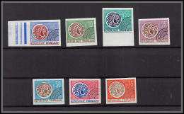 France Préoblitere PREO N°123/129 Monnaie Gauloise (coin) Non Dentelé ** MNH (Imperf) - 1961-1970