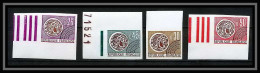 France Préoblitere PREO N°130 / 133 Monnaie Gauloise (coin) Non Dentelé ** MNH (Imperf) Coin De Feuille - 1971-1980