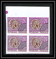 France Préoblitere PREO N°130 Bloc De 4 Monnaie Gauloise (coin) Non Dentelé ** MNH (Imperf) - 1971-1980