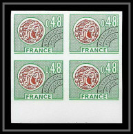 France Préoblitere PREO N°135 Monnaie Gauloise (coin) Non Dentelé Imperf ** MNH Bloc 4 - 1971-1980