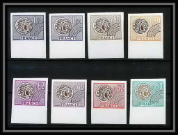 France Préoblitere PREO N°138/145 Monnaie Gauloise (coins) Non Dentelé ** MNH (Imperf) 1976 Bord De Feuille - 1971-1980