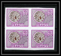 France Préoblitere PREO N°141 Bloc De 4 Monnaie Gauloise (coin) Non Dentelé ** MNH (Imperf) - 1971-1980