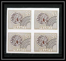 France Préoblitere PREO N°143 Bloc De 4 Monnaie Gauloise Non Dentelé ** MNH (Imperf) - 1971-1980