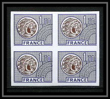 France Préoblitere PREO N°145 Bloc De 4 Monnaie Gauloise Non Dentelé ** MNH (Imperf) - 1971-1980