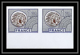 France Préoblitere PREO N°145 Paire Monnaie Gauloise Non Dentelé ** MNH (Imperf) - 1971-1980