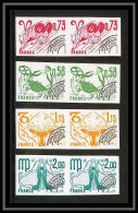 France Préoblitere PREO N°150/153 Paire Cote 90 Signe Du Zodiaque Zodiac Sign Non Dentelé ** MNH (Imperf) - 1971-1980