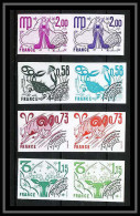 France Préoblitere PREO N°150/153 Paire Signe Du Zodiaque Zodiac Sign Lot De 8 Essai Proof Non Dentelé Imperf ** - Color Proofs 1945-…